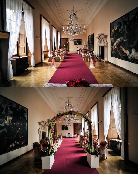 zámek Slavkov svatební obřad Rubensův sál