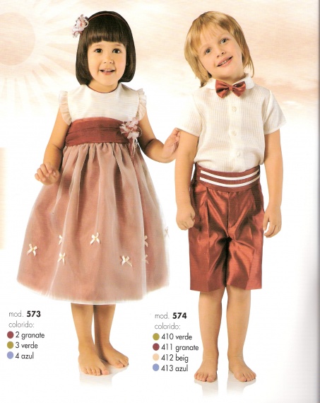 Šaty pro družičky a mládence, bordó /červená 573-574  (2 - 4 - 6 let )