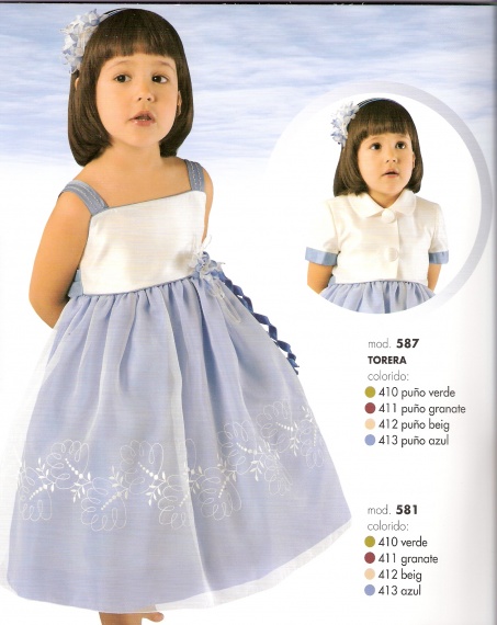 Šaty pro družičky, modrá 587  (2 - 4 - 6 let )