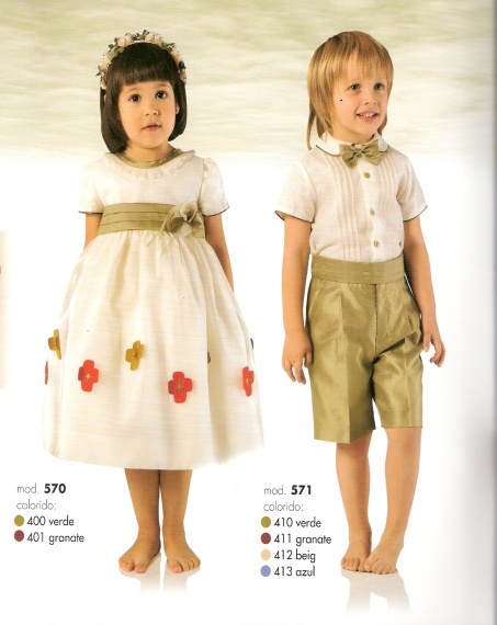 Šaty pro družičky a mládence, zelená s květy 570-571  (2 - 4 - 6 let )